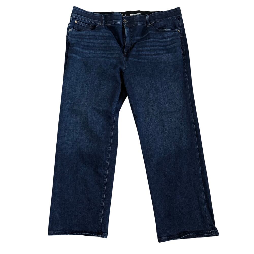 Torrid Jeans Womens 22S Bombshell Straight High-Rise Plus Dark Wash Blue Denim